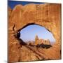 Rock Formations Caused by Erosion, with Turret Arch Seen Through North Window, Utah, USA-Tony Gervis-Mounted Photographic Print
