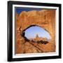 Rock Formations Caused by Erosion, with Turret Arch Seen Through North Window, Utah, USA-Tony Gervis-Framed Photographic Print