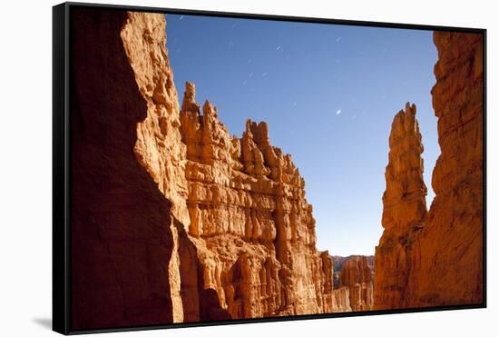 Rock Formations in Bryce Canyon National Park in Moonlight-Paul Souders-Framed Stretched Canvas