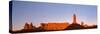 Rock formations in desert at sunset, Valley of the Gods, Colorado Plateau, Great Basin Desert, U...-Panoramic Images-Stretched Canvas