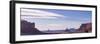 Rock formations in desert under blue sky, Valley of the Gods, Colorado Plateau, Great Basin Dese...-Panoramic Images-Framed Photographic Print