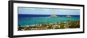 Rock Formations in the Pacific Ocean, Lanikai Beach, Oahu, Hawaii, USA-null-Framed Premium Photographic Print