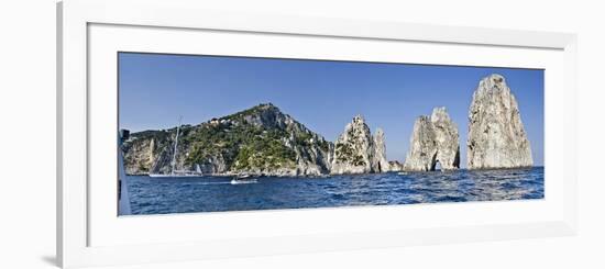 Rock Formations in the Sea, Faraglioni, Capri, Naples, Campania, Italy-null-Framed Photographic Print