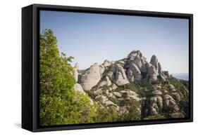 Rock Formations Of Montserrat Natural Park. Barcelona Province. Catalonia. Spain-Oscar Dominguez-Framed Stretched Canvas