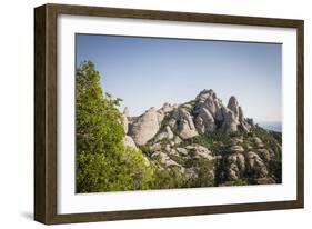 Rock Formations Of Montserrat Natural Park. Barcelona Province. Catalonia. Spain-Oscar Dominguez-Framed Photographic Print
