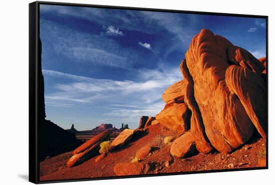 Rock Formations of Monument Valley, Navajo Nation, USA-Jerry Ginsberg-Framed Stretched Canvas