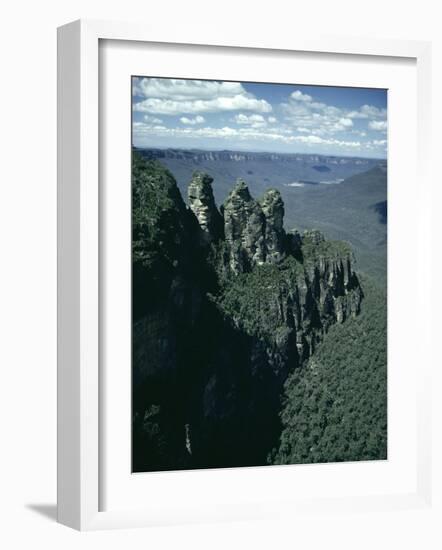 Rock Formations of the Three Sisters from Echo Point, Blue Mountains, Australia-Julian Pottage-Framed Photographic Print