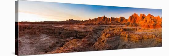 Rock Formations on a Landscape at Sunrise, Door Trail, Badlands National Park, South Dakota, USA-null-Stretched Canvas