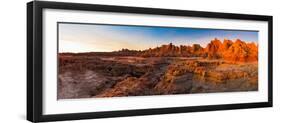 Rock Formations on a Landscape at Sunrise, Door Trail, Badlands National Park, South Dakota, USA-null-Framed Photographic Print