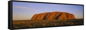 Rock Formations on a Landscape, Ayers Rock, Uluru-Kata Tjuta National Park, Northern Territory-null-Framed Stretched Canvas