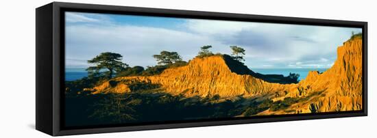 Rock Formations on a Landscape, Broken Hill, Torrey Pines State Natural Reserve, La Jolla-null-Framed Stretched Canvas