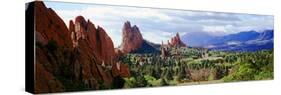 Rock Formations on a Landscape, Garden of the Gods, Colorado Springs, Colorado, USA-null-Stretched Canvas