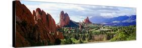 Rock Formations on a Landscape, Garden of the Gods, Colorado Springs, Colorado, USA-null-Stretched Canvas