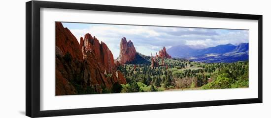 Rock Formations on a Landscape, Garden of the Gods, Colorado Springs, Colorado, USA-null-Framed Photographic Print