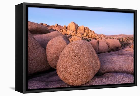 Rock formations on a landscape, Joshua Tree National Park, California, USA-null-Framed Stretched Canvas