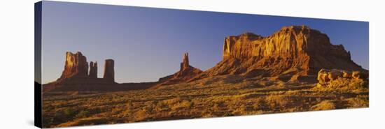 Rock Formations on a Landscape, Monument Valley, Monument Valley Tribal Park, Utah, USA-null-Stretched Canvas