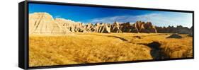 Rock Formations on a Landscape, Prairie Wind Overlook, Badlands National Park, South Dakota, USA-null-Framed Stretched Canvas