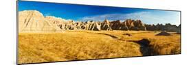 Rock Formations on a Landscape, Prairie Wind Overlook, Badlands National Park, South Dakota, USA-null-Mounted Photographic Print