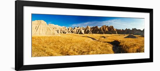 Rock Formations on a Landscape, Prairie Wind Overlook, Badlands National Park, South Dakota, USA-null-Framed Photographic Print