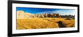 Rock Formations on a Landscape, Prairie Wind Overlook, Badlands National Park, South Dakota, USA-null-Framed Photographic Print