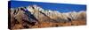 Rock Formations on a Mountain Range, Moonset over Mt Whitney, Lone Pine, California, USA-null-Stretched Canvas