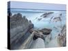 Rock Formations on Atxabiribil Beach, Basque Country, Bay of Biscay, Spain, October 2008-Popp-Hackner-Stretched Canvas