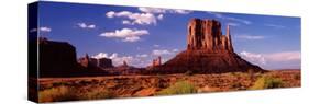 Rock Formations on Landscape, the Mittens, Monument Valley Tribal Park, Monument Valley, Utah, USA-null-Stretched Canvas