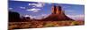 Rock Formations on Landscape, the Mittens, Monument Valley Tribal Park, Monument Valley, Utah, USA-null-Mounted Photographic Print