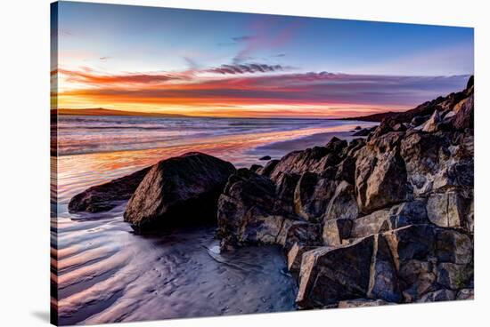 Rock formations on the beach at sunrise, Baja California Sur, Mexico-Panoramic Images-Stretched Canvas