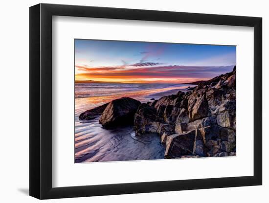 Rock formations on the beach at sunrise, Baja California Sur, Mexico-Panoramic Images-Framed Photographic Print