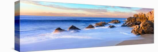 Rock Formations on the Beach at Sunrise, Lands End, Cabo San Lucas, Baja California Sur, Mexico-null-Stretched Canvas