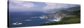 Rock Formations on the Beach, Bixby Bridge, Pacific Coast Highway, Big Sur, California, USA-null-Stretched Canvas