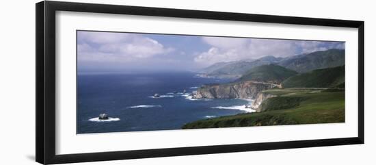 Rock Formations on the Beach, Bixby Bridge, Pacific Coast Highway, Big Sur, California, USA-null-Framed Photographic Print