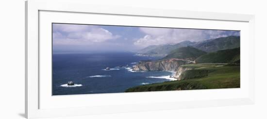 Rock Formations on the Beach, Bixby Bridge, Pacific Coast Highway, Big Sur, California, USA-null-Framed Photographic Print