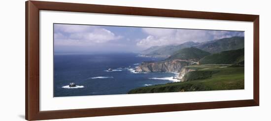 Rock Formations on the Beach, Bixby Bridge, Pacific Coast Highway, Big Sur, California, USA-null-Framed Photographic Print