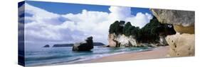 Rock Formations on the Beach, Cathedral Cove, Coromandel Peninsula, North Island, New Zealand-null-Stretched Canvas