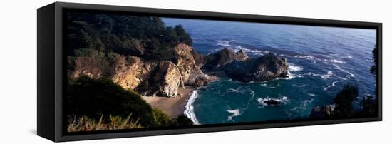 Rock Formations on the Beach, Mcway Falls, Mcway Cove, Julia Pfeiffer Burns State Park-null-Framed Stretched Canvas