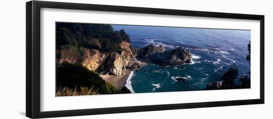 Rock Formations on the Beach, Mcway Falls, Mcway Cove, Julia Pfeiffer Burns State Park-null-Framed Photographic Print