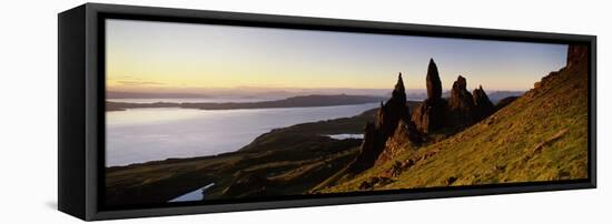 Rock Formations on the Coast, Old Man of Storr, Trotternish, Isle of Skye, Scotland-null-Framed Stretched Canvas