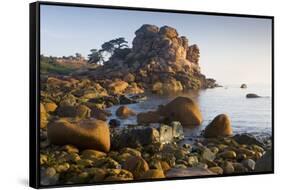 Rock Formations on the Cote De Granit Rose, France-Roland Gerth-Framed Stretched Canvas