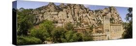 Rock Formations over a Monastery, Montserrat Monastery, Montserrat Barcelona, Catalonia, Spain-null-Stretched Canvas