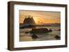 Rock Formations Silhouetted At Sunset On The Pacífic Coast Of Olympic National Park-Inaki Relanzon-Framed Photographic Print