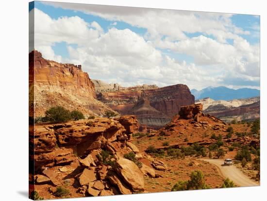 Rock Formations Under the Cloudy Sky, Capitol Reef National Park, Utah, USA-null-Stretched Canvas