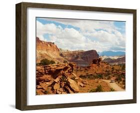 Rock Formations Under the Cloudy Sky, Capitol Reef National Park, Utah, USA-null-Framed Photographic Print