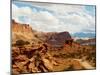 Rock Formations Under the Cloudy Sky, Capitol Reef National Park, Utah, USA-null-Mounted Photographic Print