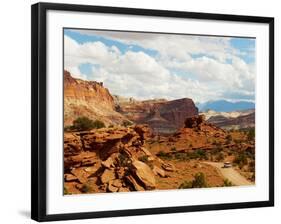 Rock Formations Under the Cloudy Sky, Capitol Reef National Park, Utah, USA-null-Framed Photographic Print