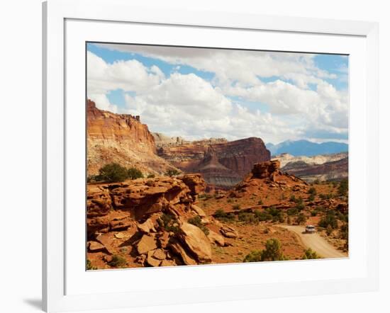 Rock Formations Under the Cloudy Sky, Capitol Reef National Park, Utah, USA-null-Framed Photographic Print