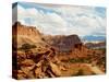 Rock Formations Under the Cloudy Sky, Capitol Reef National Park, Utah, USA-null-Stretched Canvas