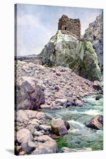 Rock Fortress, Afghan Border, C1924-null-Stretched Canvas