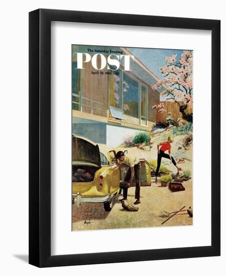 "Rock Garden," Saturday Evening Post Cover, April 22, 1961-George Hughes-Framed Premium Giclee Print